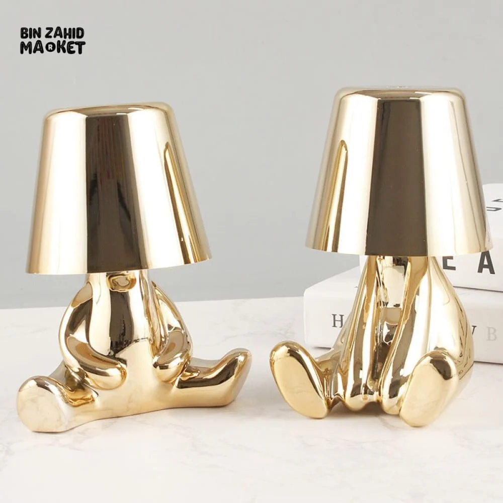LUXURY GOLD HUMANOID LED TABLE LAMP SET – NORDIC MODERN OFFICE & HOME DECOR TOUCH DIMMING USB RECHARGEABLE NIGHT LIGHT - Image 3
