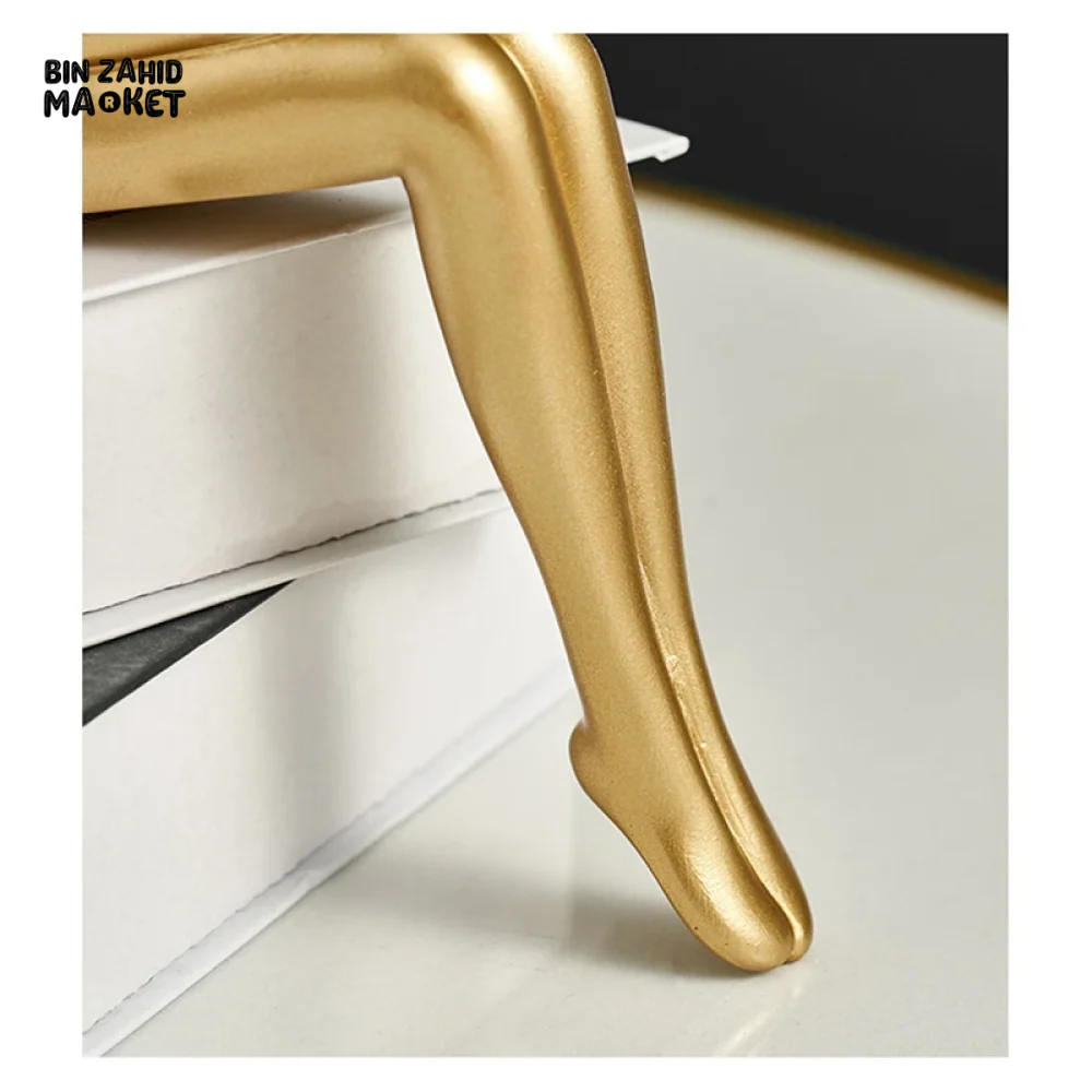 LUXURY GOLD THINKER STATUE – 3-PIECE ABSTRACT RESIN SCULPTURE SET FOR HOME & OFFICE DECOR - Image 7