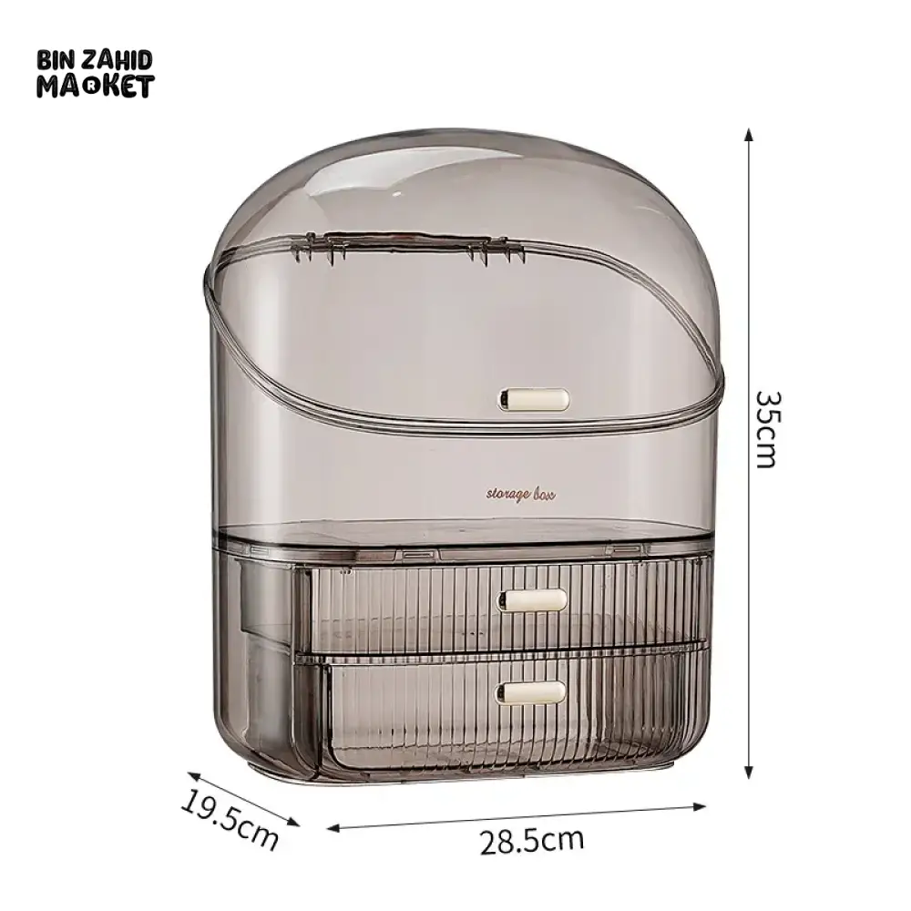 LUXURY HOUSEHOLD COSMETIC STORAGE BOX – DUSTPROOF LIPSTICK ORGANIZER SKINCARE PRODUCT RACK WITH LID MAKEUP & PERFUME STORAGE BOX - Image 5