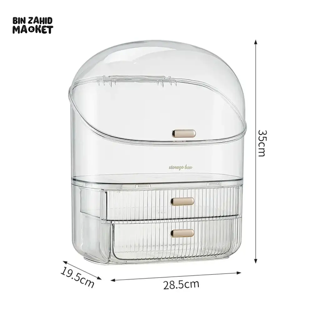 LUXURY HOUSEHOLD COSMETIC STORAGE BOX – DUSTPROOF LIPSTICK ORGANIZER SKINCARE PRODUCT RACK WITH LID MAKEUP & PERFUME STORAGE BOX - Image 6