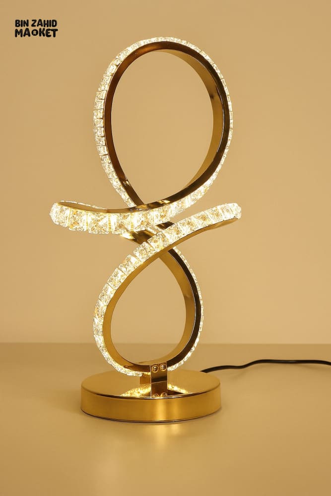 LUXURY INFINITY CRYSTAL LED TABLE LAMP – MODERN GOLD DESIGN - Image 3