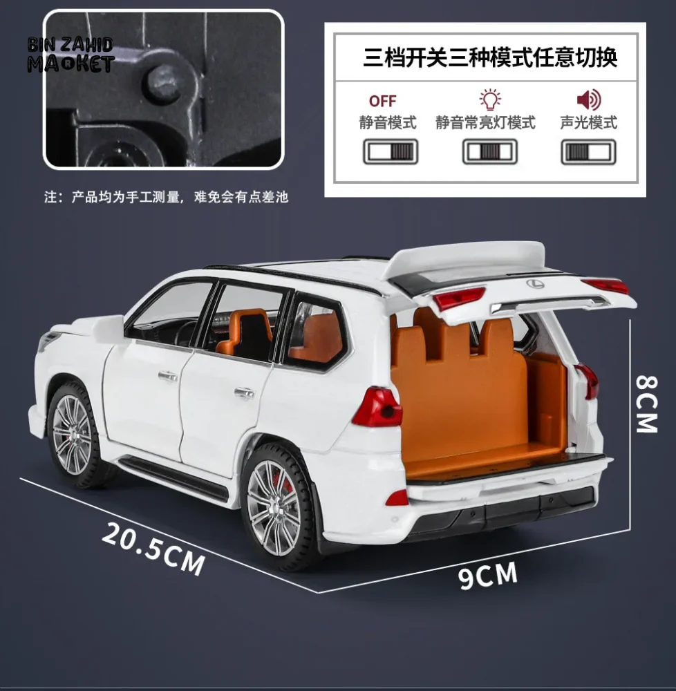 LUXURY LEXUS LX570 DIECAST SUV METAL MODEL CAR WITH LIGHT & SOUND COLLECTOR'S EDITION TOY - Image 11