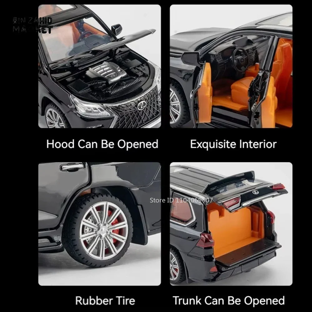 LUXURY LEXUS LX570 DIECAST SUV METAL MODEL CAR WITH LIGHT & SOUND COLLECTOR'S EDITION TOY - Image 13