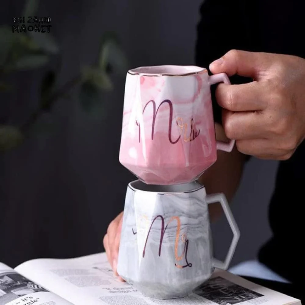 LUXURY MARBLE PATTERN MR & MRS COFFEE MUG SET – A PERFECT GIFT FOR COUPLES - Image 3