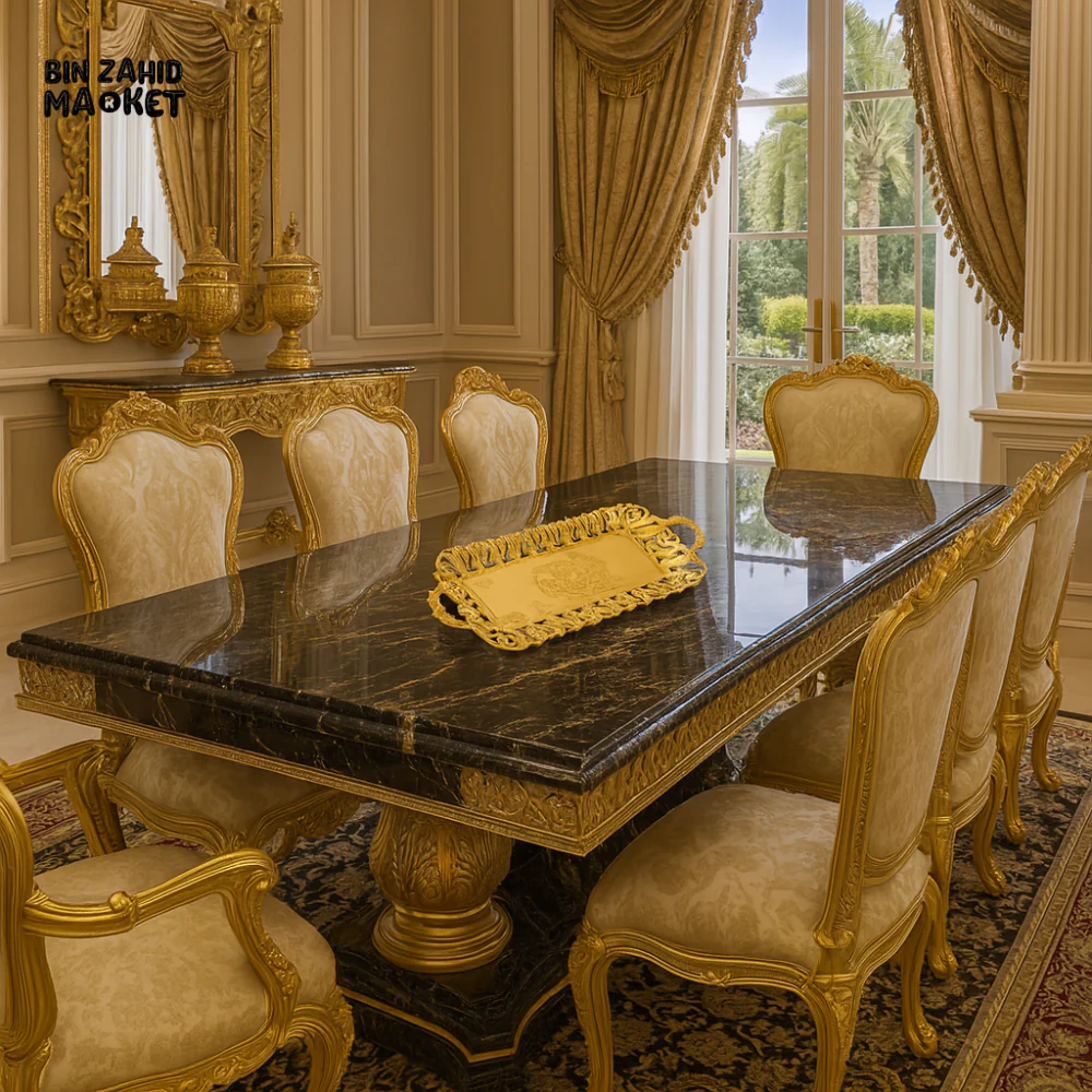 LUXURY RECTANGULAR GOLD SERVING TRAY 22x43CM – ROYAL DINING TABLE DECOR ACCESSORY - GOLDEN - Image 2