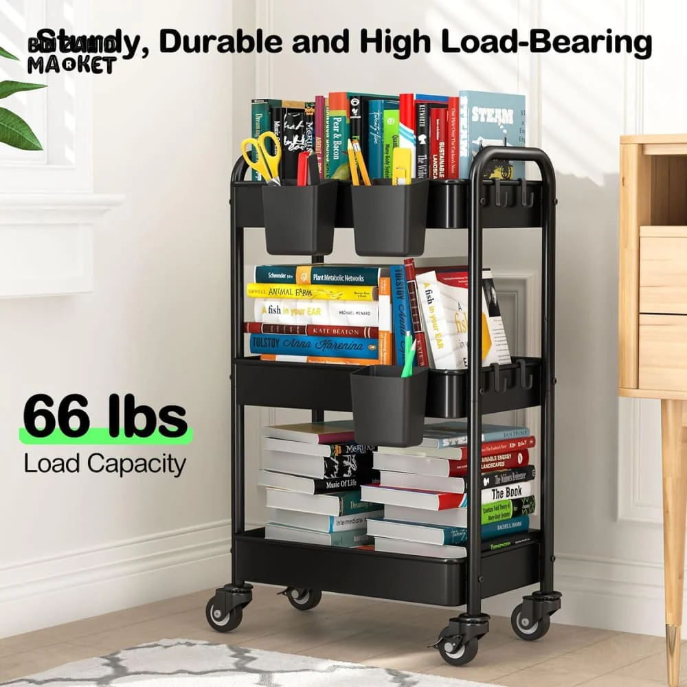 LUXURY SPACE-SAVING ROLLING RACK – 3-TIER SLIDE-OUT TROLLEY FOR KITCHEN BATH & LAUNDRY - Image 13