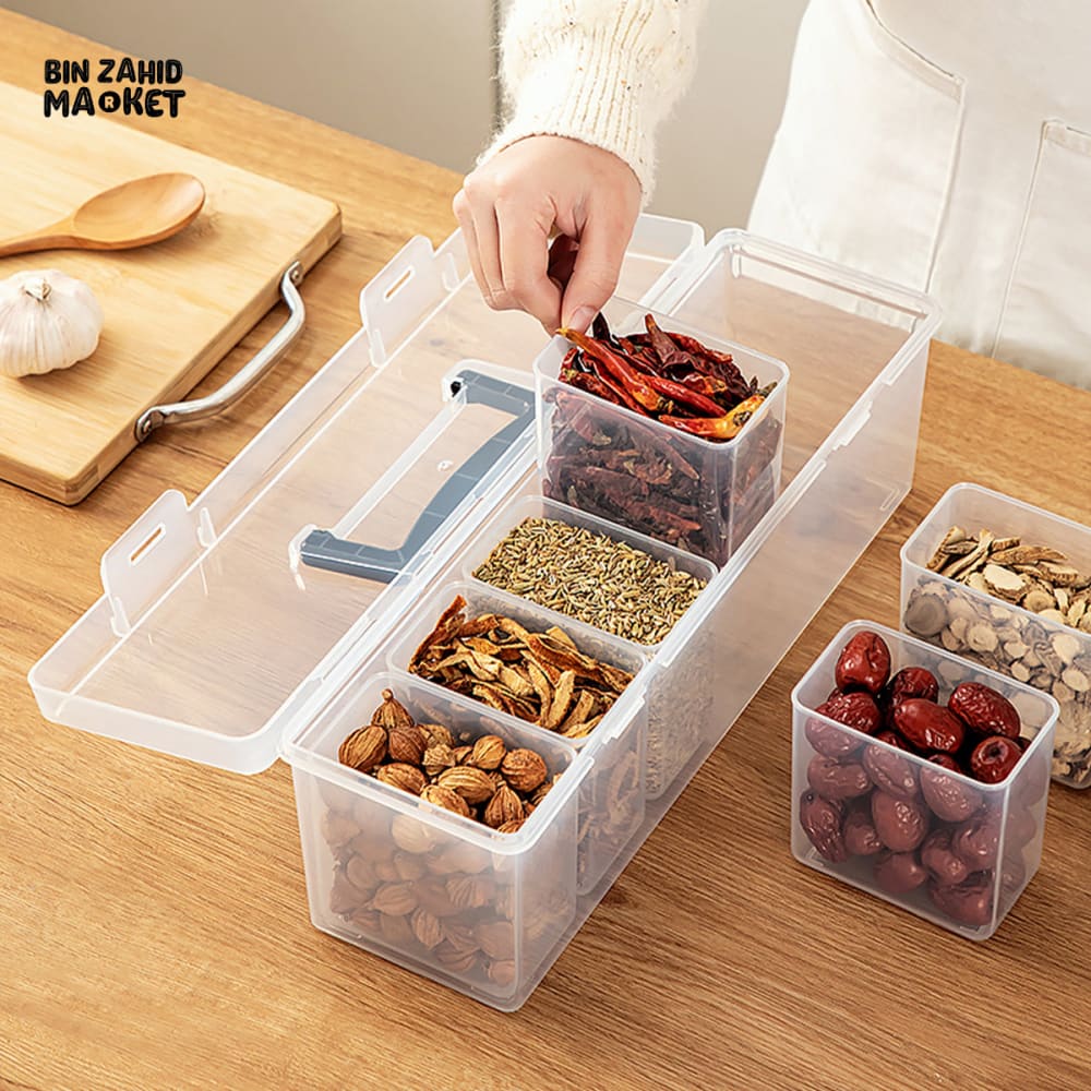 LUXURY SPICE STORAGE BOX WITH LID – TRANSPARENT ORGANIZER FOR KITCHEN HERBS & DRY ITEMS - Image 2