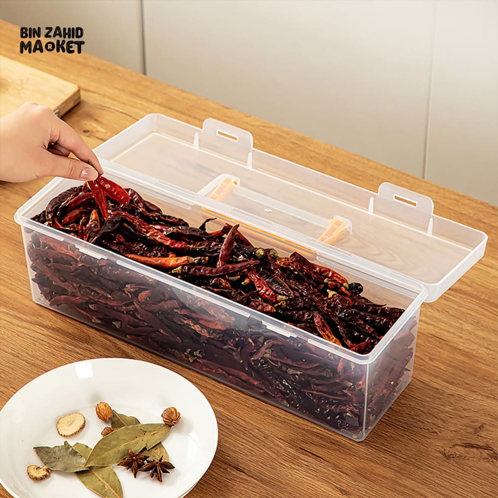 LUXURY SPICE STORAGE BOX WITH LID – TRANSPARENT ORGANIZER FOR KITCHEN HERBS & DRY ITEMS - Image 3