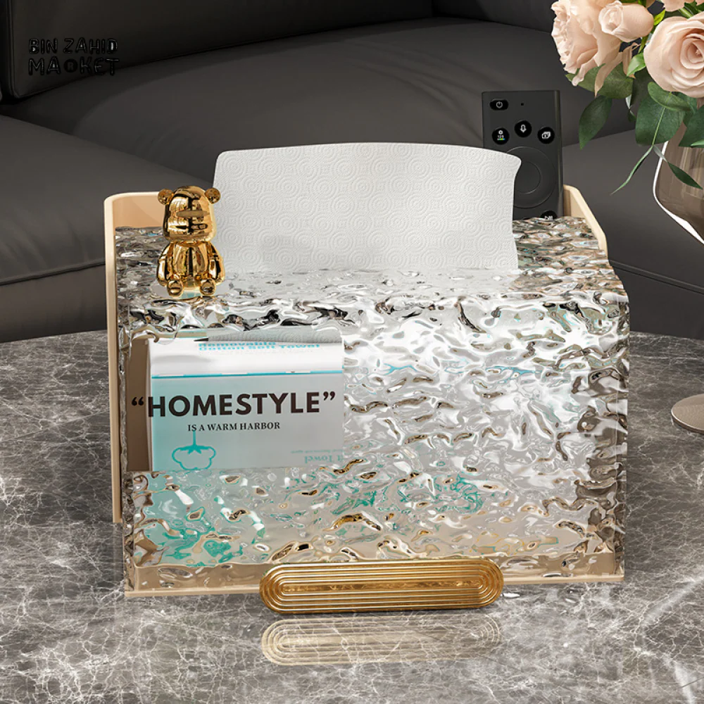 LUXURY TISSUE BOX – GLACIER PATTERN, LIVING ROOM & BATHROOM - Image 2