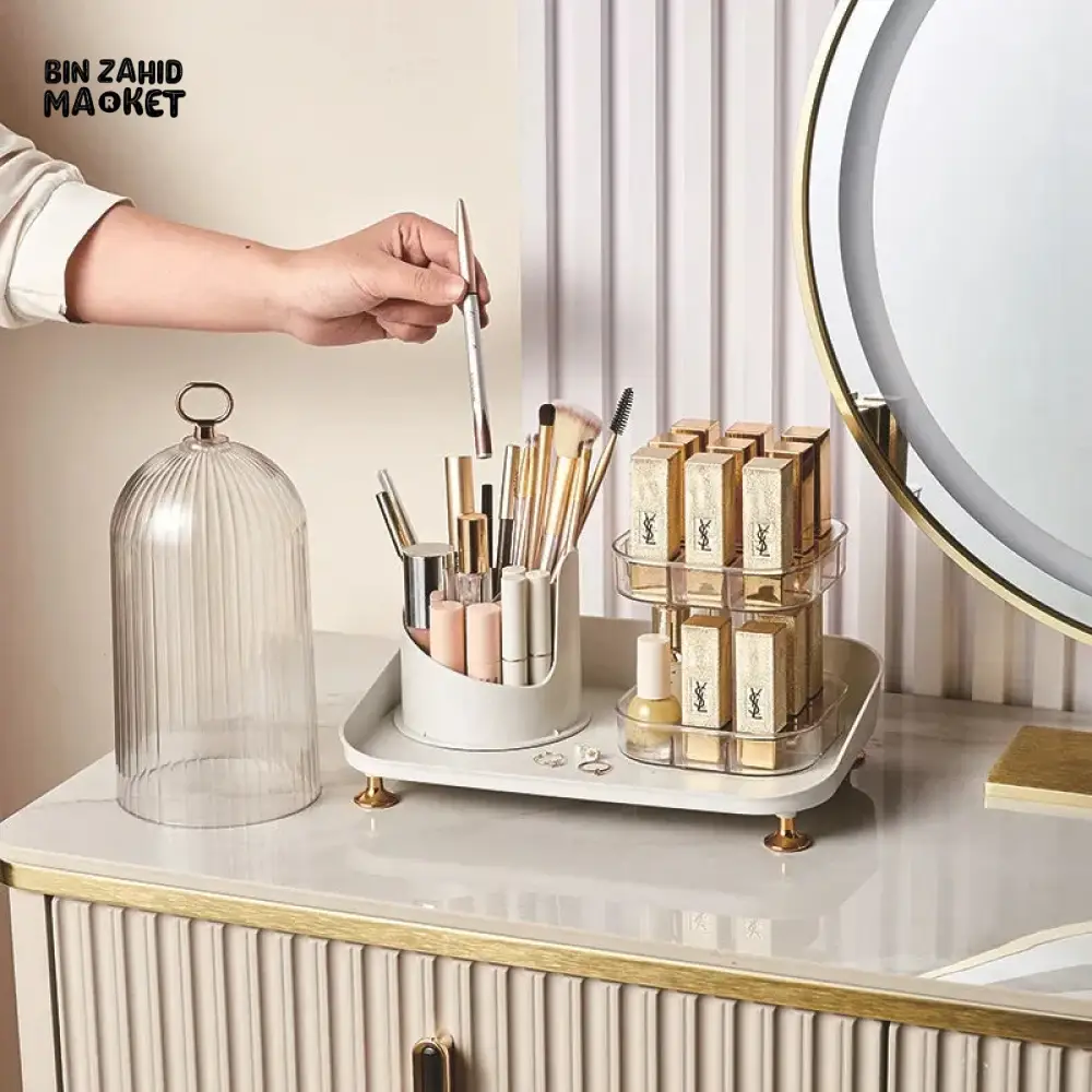 LUXURY VANITY ROTATING COSMETIC ORGANIZER – BRUSH & LIPSTICK HOLDER - Image 2