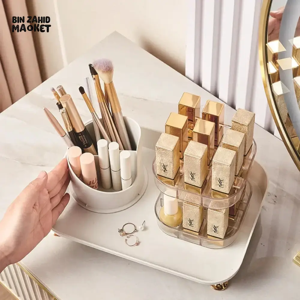 LUXURY VANITY ROTATING COSMETIC ORGANIZER – BRUSH & LIPSTICK HOLDER - Image 3