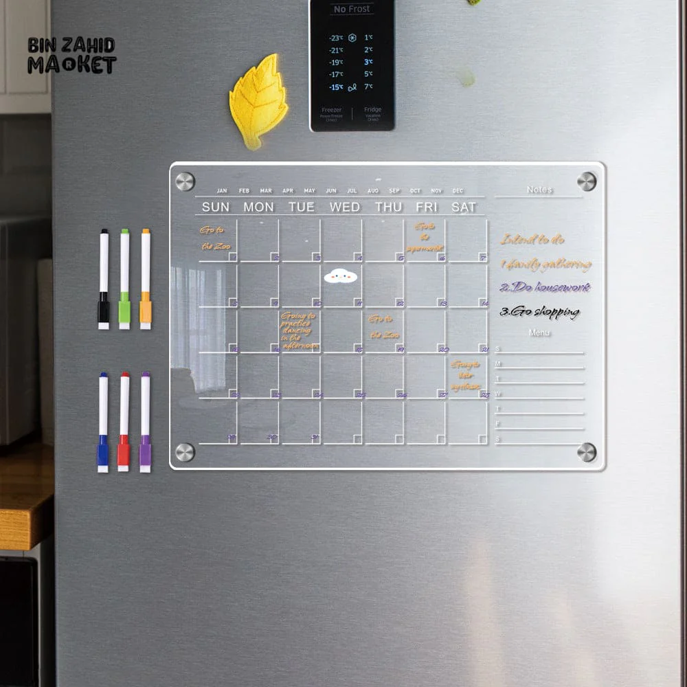 MAGNETIC DRY ERASE REFRIGERATOR BOARD – CALENDAR PLANNER & NOTES - Image 3