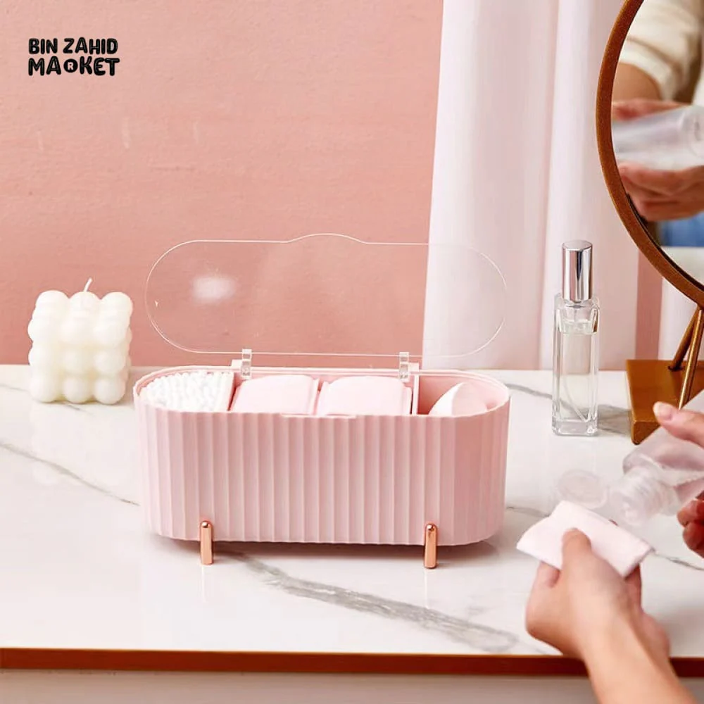 MAKEUP BRUSH & BEAUTY TOOL ORGANIZER – DESKTOP HOLDER FOR COTTON PADS, SWABS & SPONGES - Image 2