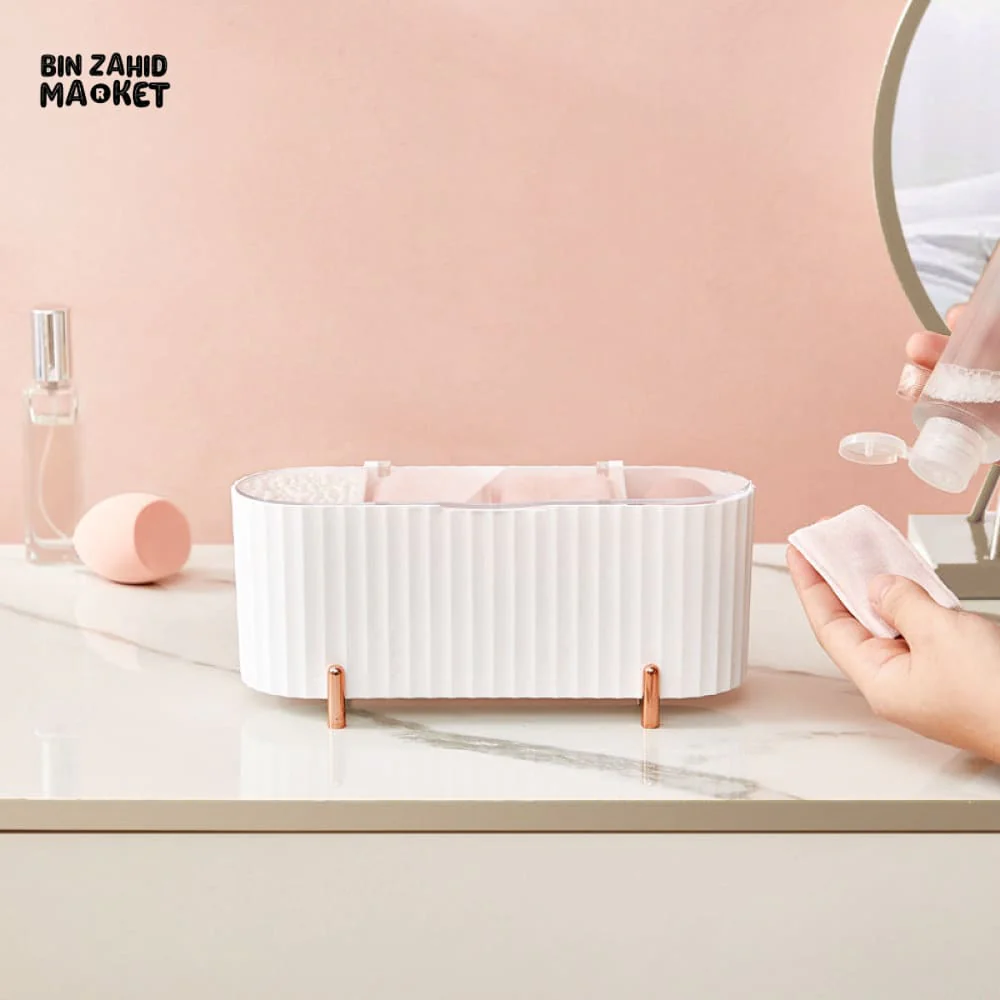 MAKEUP BRUSH & BEAUTY TOOL ORGANIZER – DESKTOP HOLDER FOR COTTON PADS, SWABS & SPONGES - Image 4