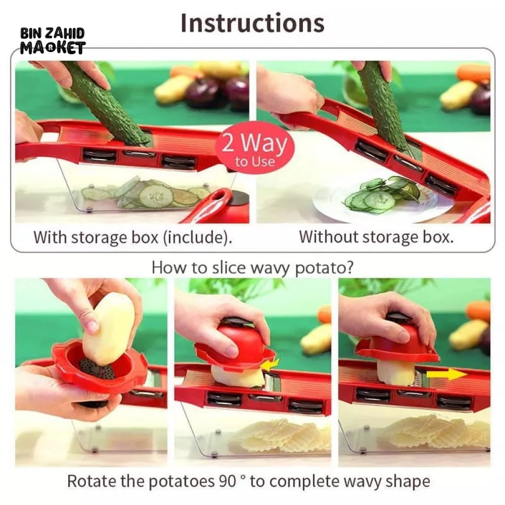 MANDOLINE 6IN1 VEGETABLE GRATER - Image 4