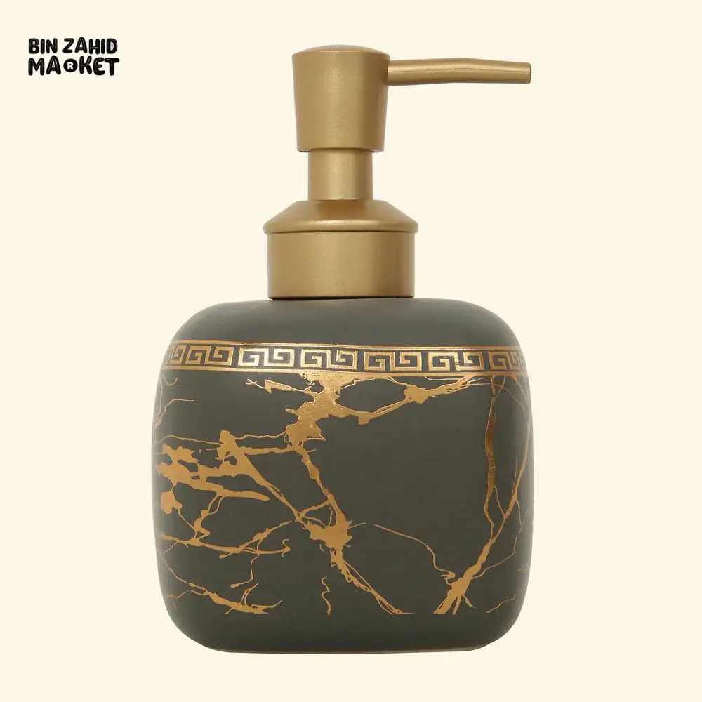 MARBLE SOAP DISPENSER LUXURY BATHROOM COUNTERTOP ACCESSORY - GREY - Image 3