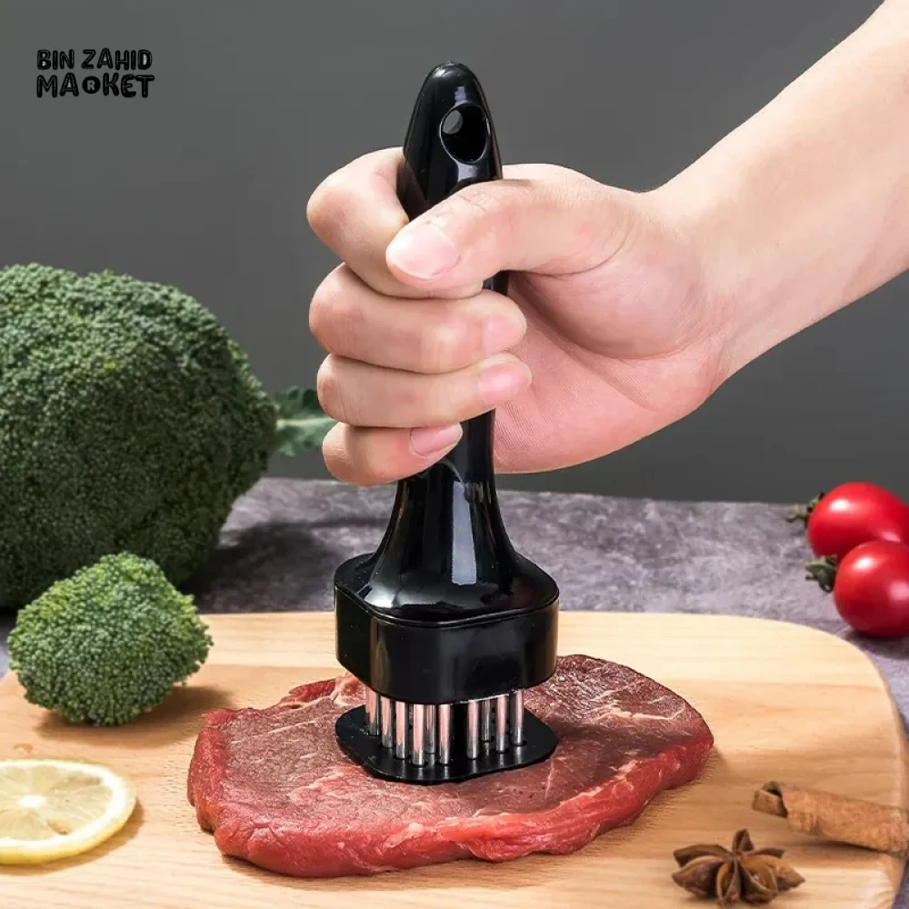 MEAT TENDERIZER NEEDLE & STAINLESS STEEL HAMMER KITCHEN TOOL - Image 2