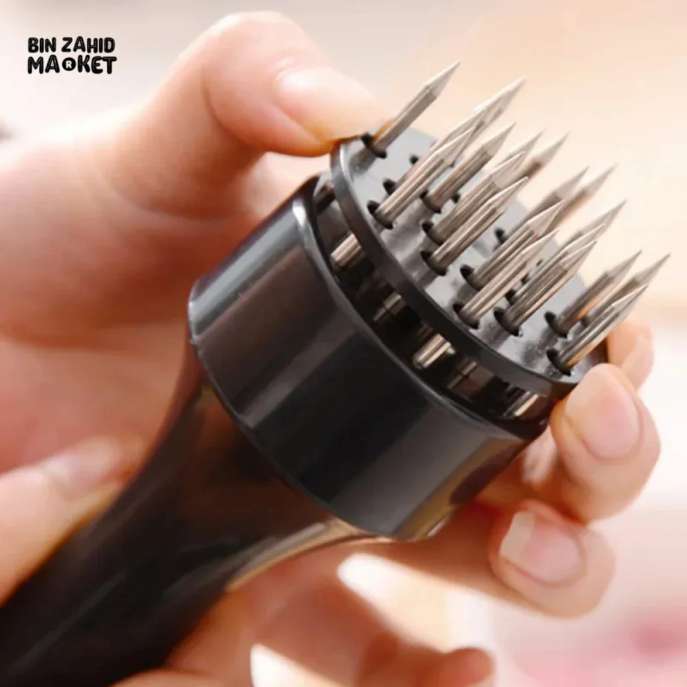 MEAT TENDERIZER NEEDLE & STAINLESS STEEL HAMMER KITCHEN TOOL - Image 3