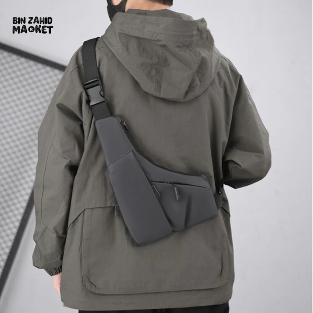 MEN’S ANTI-THEFT TRIANGULAR LEATHER SLING BAG – CLOSE-FITTING CROSSBODY SHOULDER BAG WITH CARD WALLET - Image 2