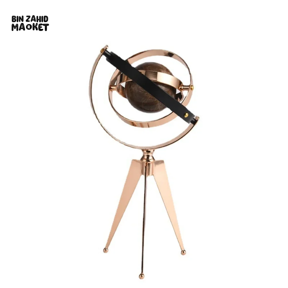 METAL GLOBE CUTOUT MARBLE SPINNER DECORATIVE FIGURINE - Image 5