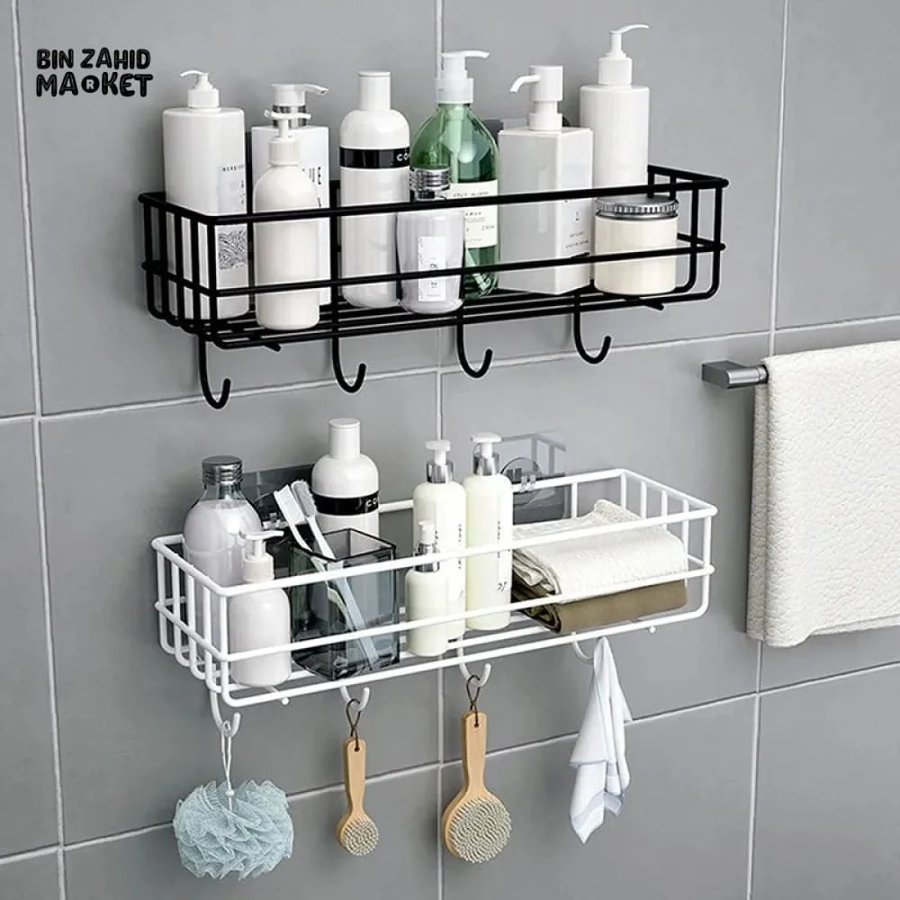 METAL SHELF WITH HOOKS