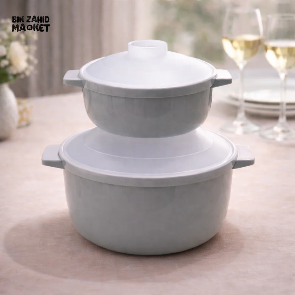 MICROWAVE  PLASTIC COOKING POT WITH LID 2 PIECES SET – HEAT-RESISTANT SOUP & NOODLE BOWL FOR QUICK MEALS - Image 3