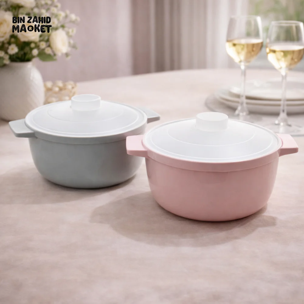 MICROWAVE  PLASTIC COOKING POT WITH LID 2 PIECES SET – HEAT-RESISTANT SOUP & NOODLE BOWL FOR QUICK MEALS - Image 7