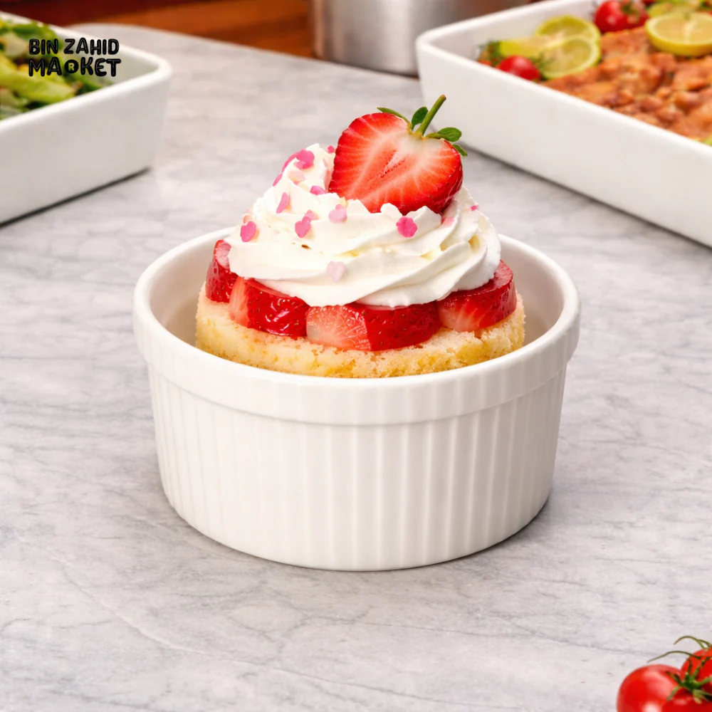 DANNY HOME MINI CERAMIC RAMEKIN CUP 230ML– CUPCAKE, SOUFFLE & DESSERT BAKING DISH OVEN SAFE - CPK-020