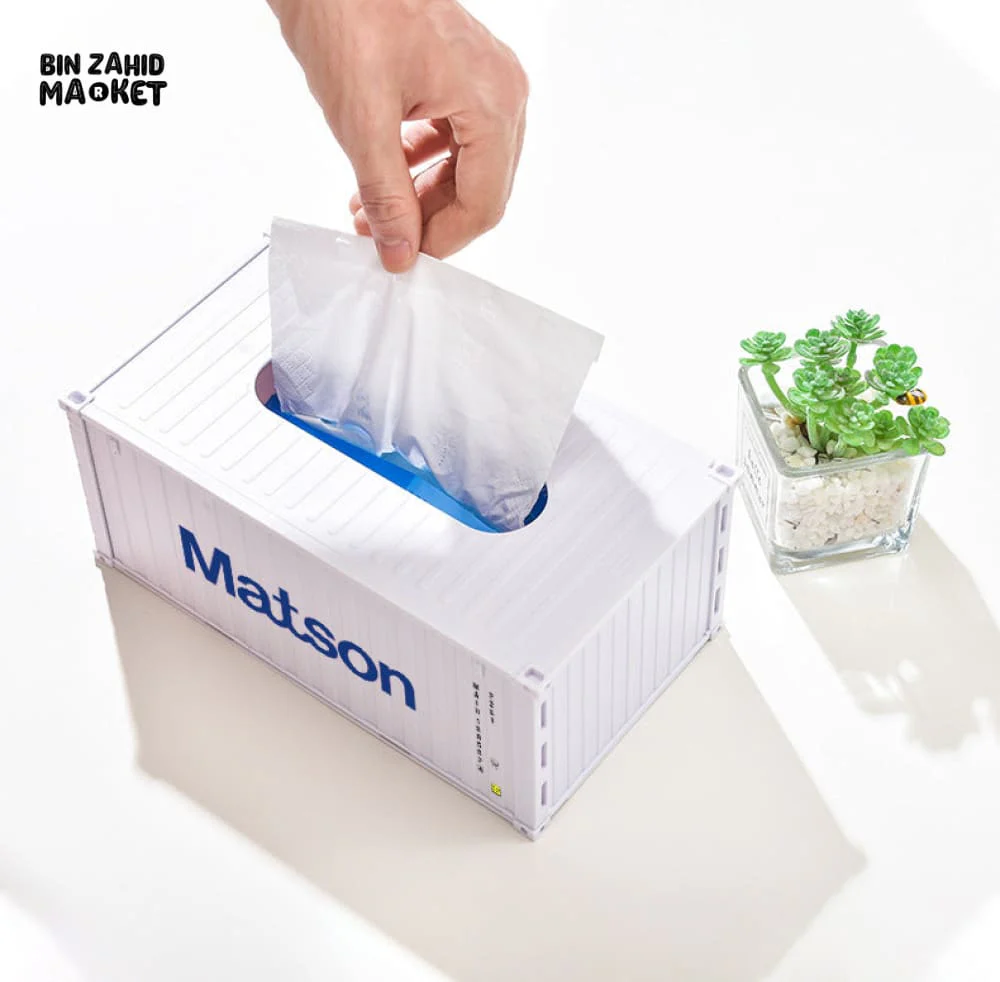 MINI CONTAINER TISSUE HOLDER – INDUSTRIAL DESK & LIVING ROOM DECOR - Image 3