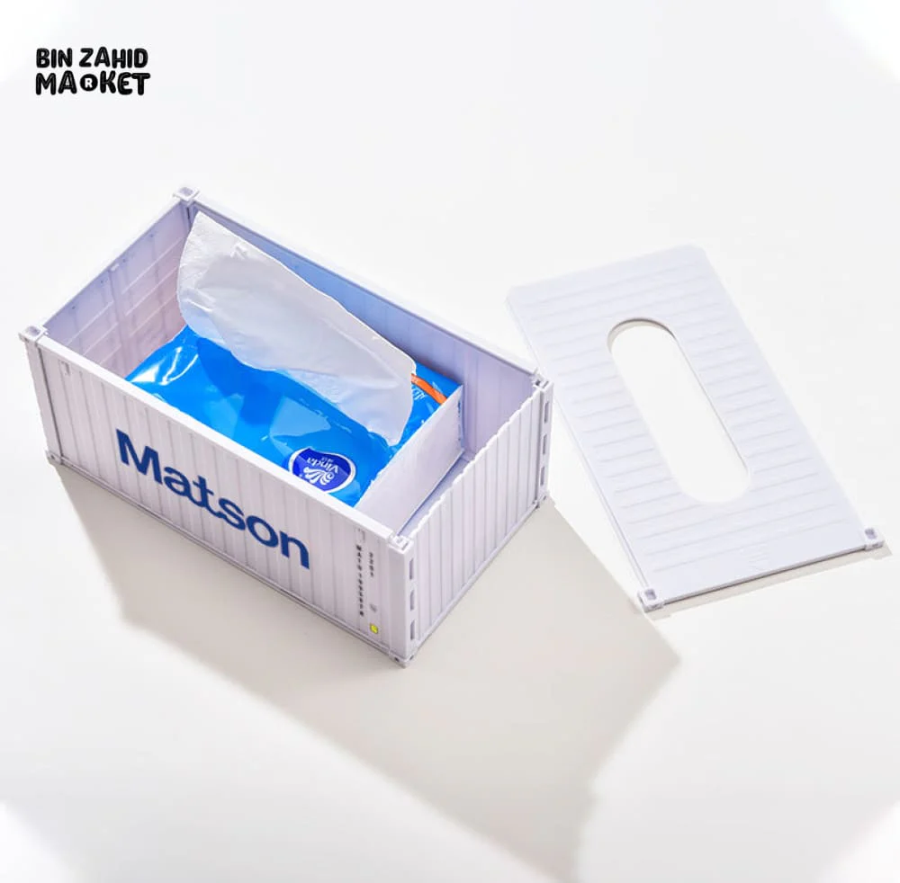 MINI CONTAINER TISSUE HOLDER – INDUSTRIAL DESK & LIVING ROOM DECOR - Image 4