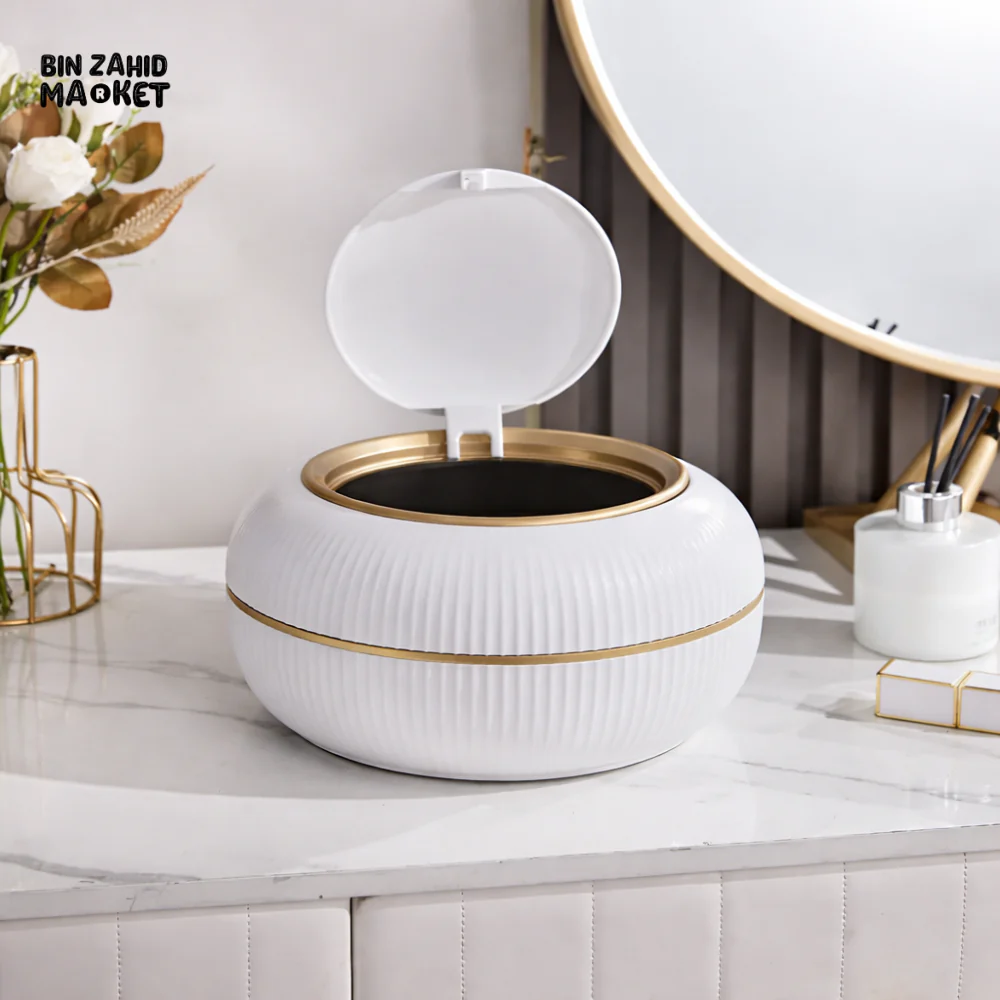 MINI PUSH‑OPEN DESKTOP WASTE BIN – COMPACT PAPER BASKET FOR OFFICE & HOME - Image 3