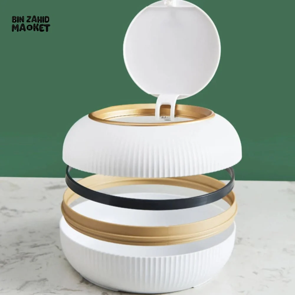 MINI PUSH‑OPEN DESKTOP WASTE BIN – COMPACT PAPER BASKET FOR OFFICE & HOME - Image 4