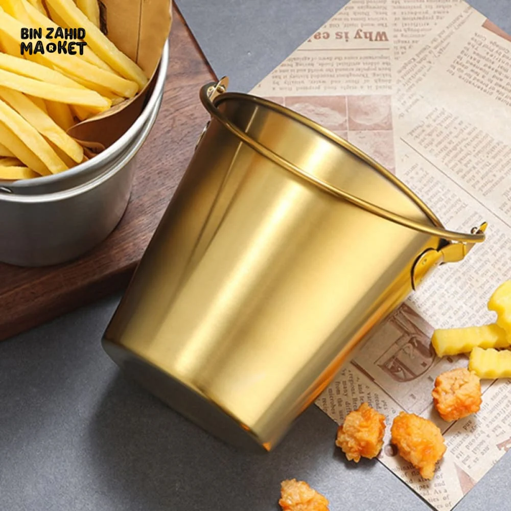 MINI STAINLESS STEEL ICE BUCKET – DRINKS FRIES & SNACK SERVING HOLDER - Image 2