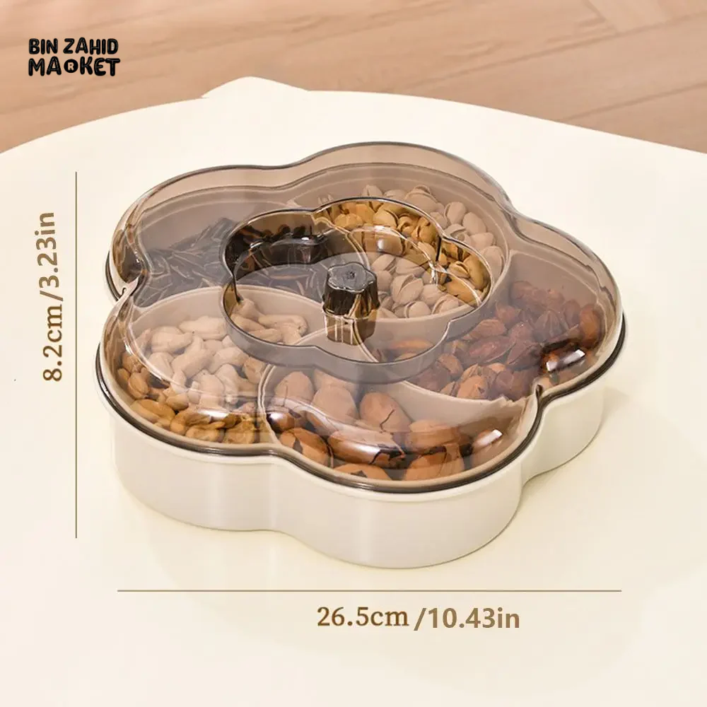 MODERN 5-COMPARTMENT SERVING TRAY WITH LIDS DUST-PROOF & DIVIDED PLATTER BOX LARGE CAPACITY SNACK & CONDIMENT ORGANIZER - Image 13