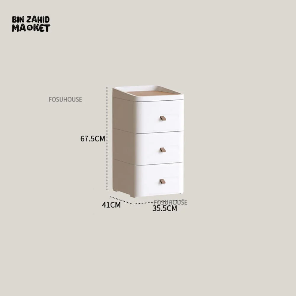 MODERN BEDSIDE TABLE WITH MULTIPLE DRAWERS – SPACE-SAVING BEDROOM STORAGE CABINET - 54CM - Image 6