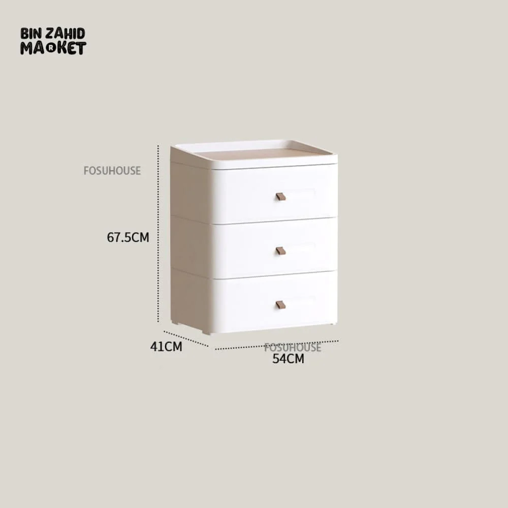 MODERN BEDSIDE TABLE WITH MULTIPLE DRAWERS – SPACE-SAVING BEDROOM STORAGE CABINET - 54CM - Image 7