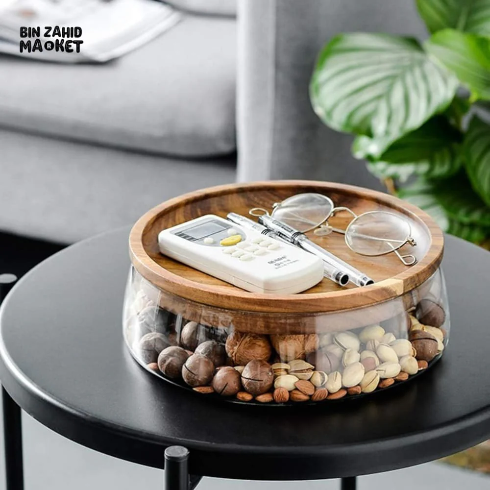 MODERN GLASS STORAGE BOX WITH PREMIUM WOODEN LID - Image 6