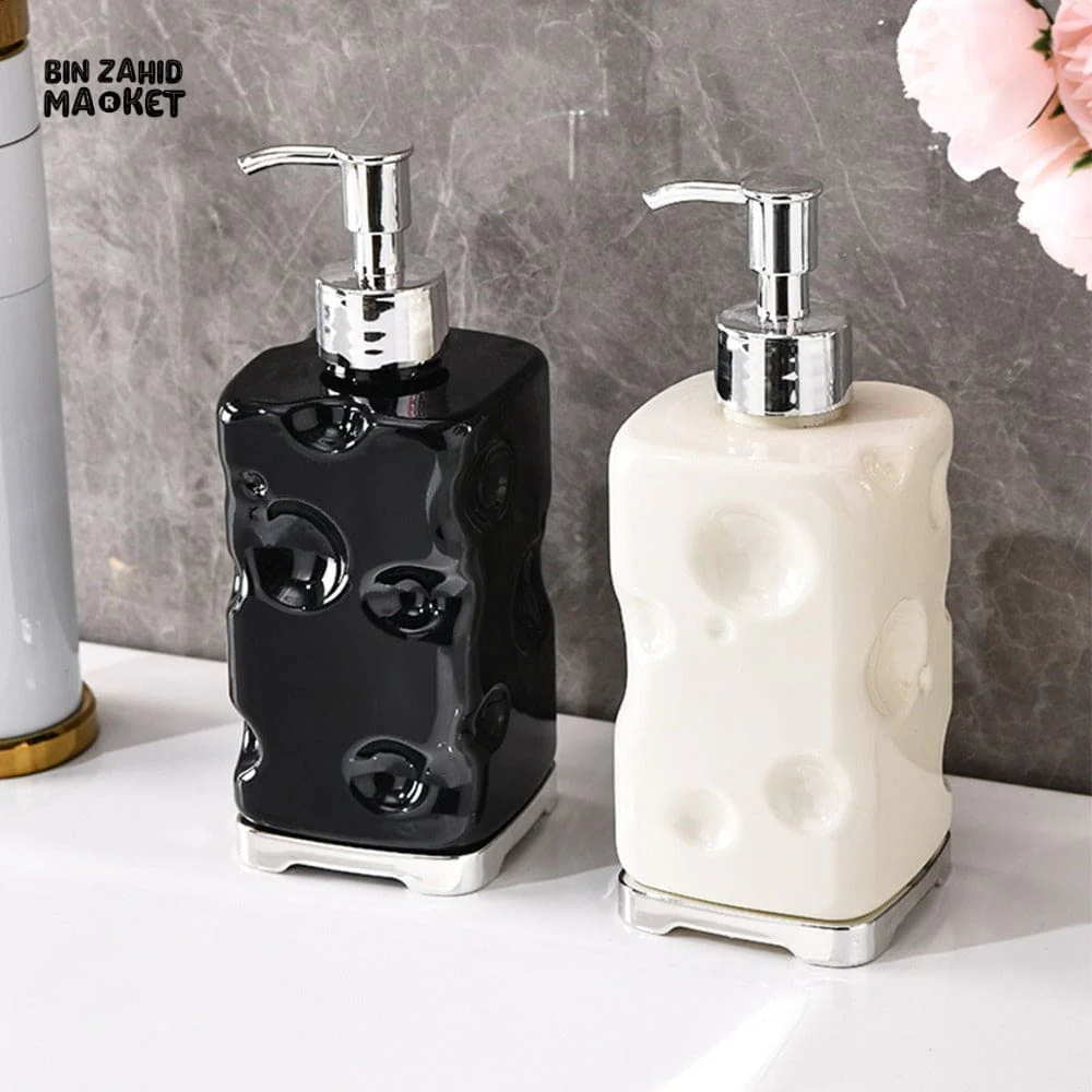 MODERN REUSABLE BATHROOM SOAP DISPENSER – CLEAR REFILLABLE HAND PUMP BOTTLE FOR HOME USE - WHITE - Image 3