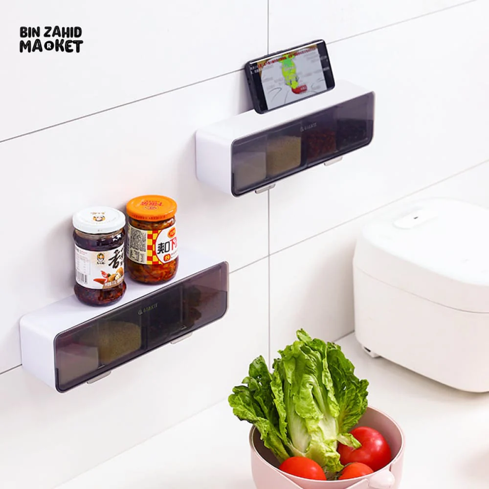 MODERN WALL SPICE SHELF – CONDIMENT BOX STORAGE TOOL - Image 3