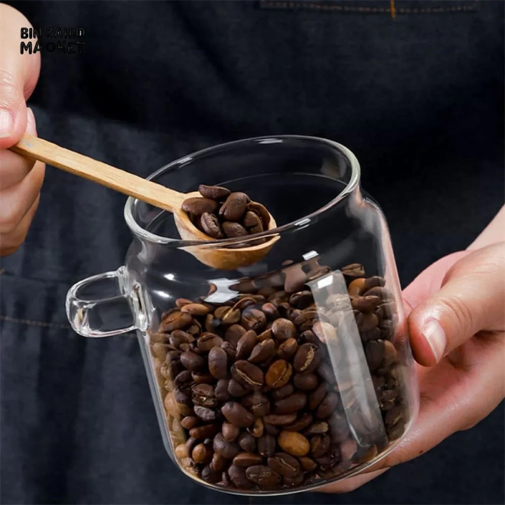 MOISTURE-RESISTANT GLASS CANISTER – WOODEN LID & SPOON FOR KITCHEN STORAGE - Image 6