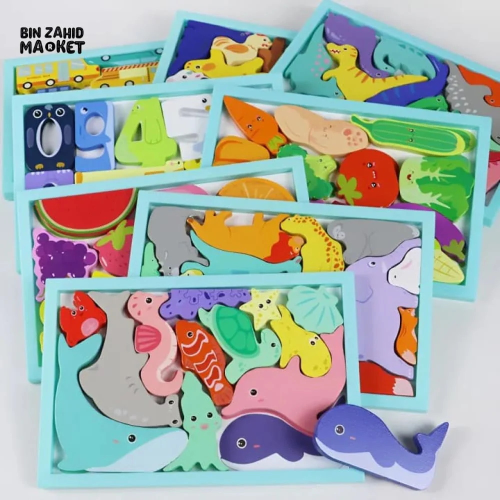 MONTESSORI 3D WOODEN ANIMAL PUZZLE TOY – EARLY EDUCATION TODDLER BLOCK SET - Image 5