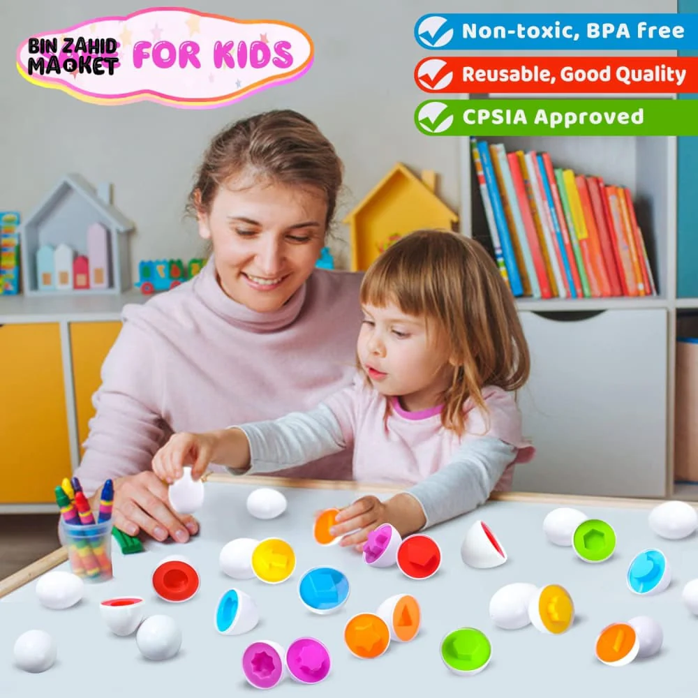 MONTESSORI KIDS LEARNING & MATCHING EGS 12 PIECES - Image 4