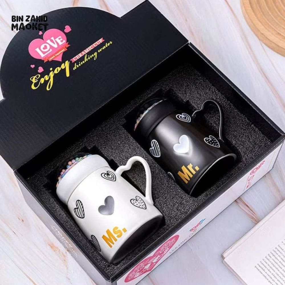 MR & MS COUPLE CERAMIC MUG SET ROMANTIC COFFEE & TEA CUPS - Image 2