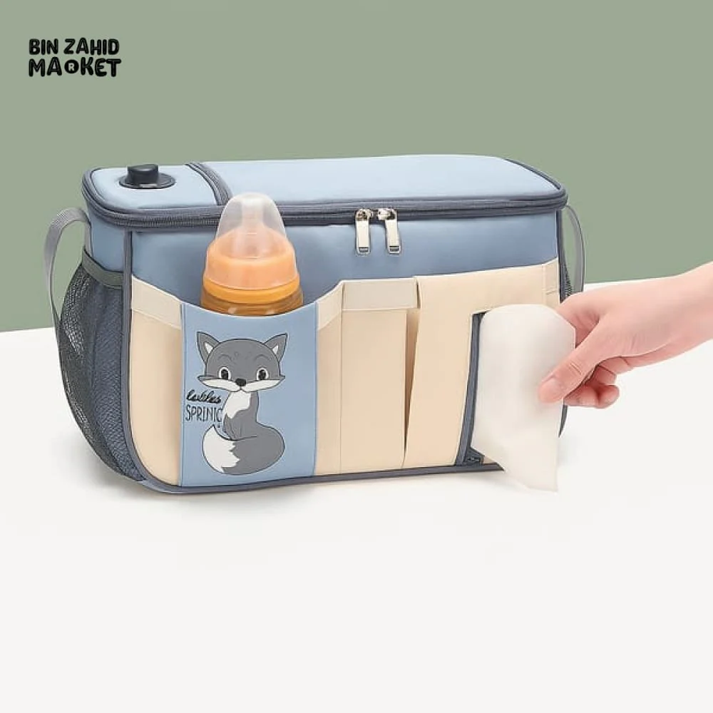 MULTI-FUNCTION DIAPER BAG ORGANIZER – STROLLER ATTACHABLE BABY TRAVEL BAG - BLUE