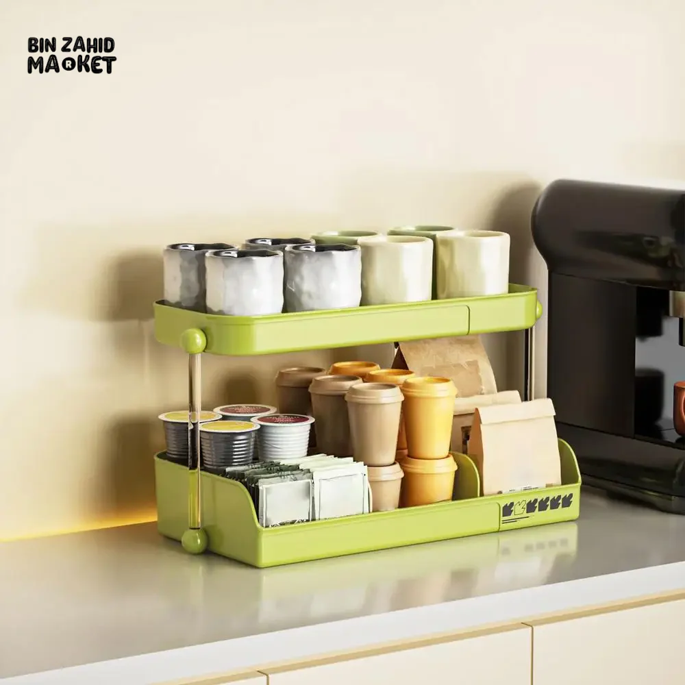 MULTI-LAYER TEA & MUG STORAGE RACK COUNTERTOP ORGANIZER & SPACE-SAVING TEA BAG HOLDER FOR KITCHEN OFFICE & COFFEE BAR - Image 11