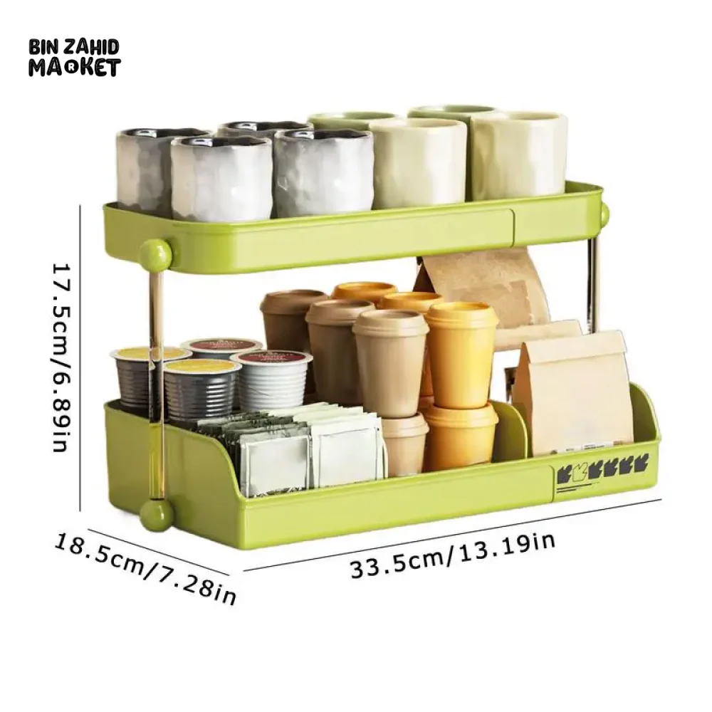 MULTI-LAYER TEA & MUG STORAGE RACK COUNTERTOP ORGANIZER & SPACE-SAVING TEA BAG HOLDER FOR KITCHEN OFFICE & COFFEE BAR - Image 12