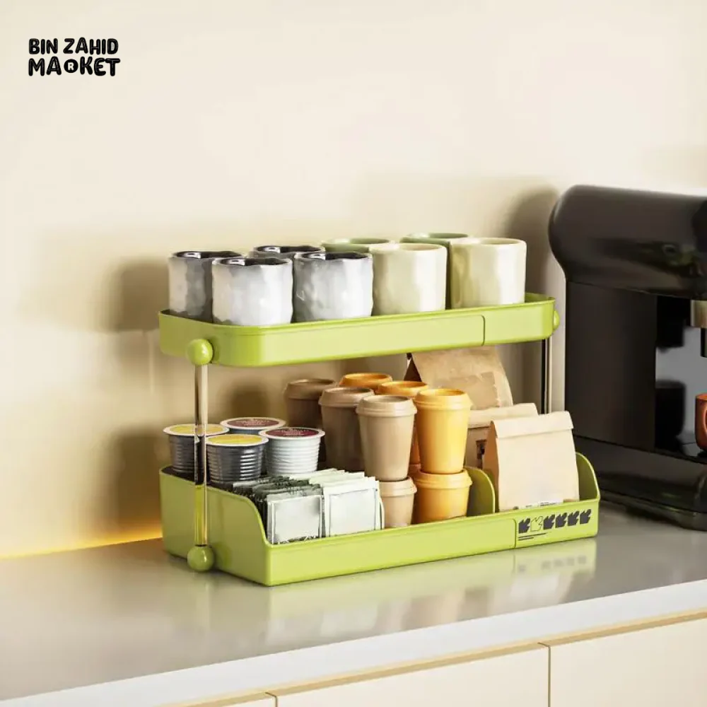 MULTI-LAYER TEA & MUG STORAGE RACK COUNTERTOP ORGANIZER & SPACE-SAVING TEA BAG HOLDER FOR KITCHEN OFFICE & COFFEE BAR - Image 2