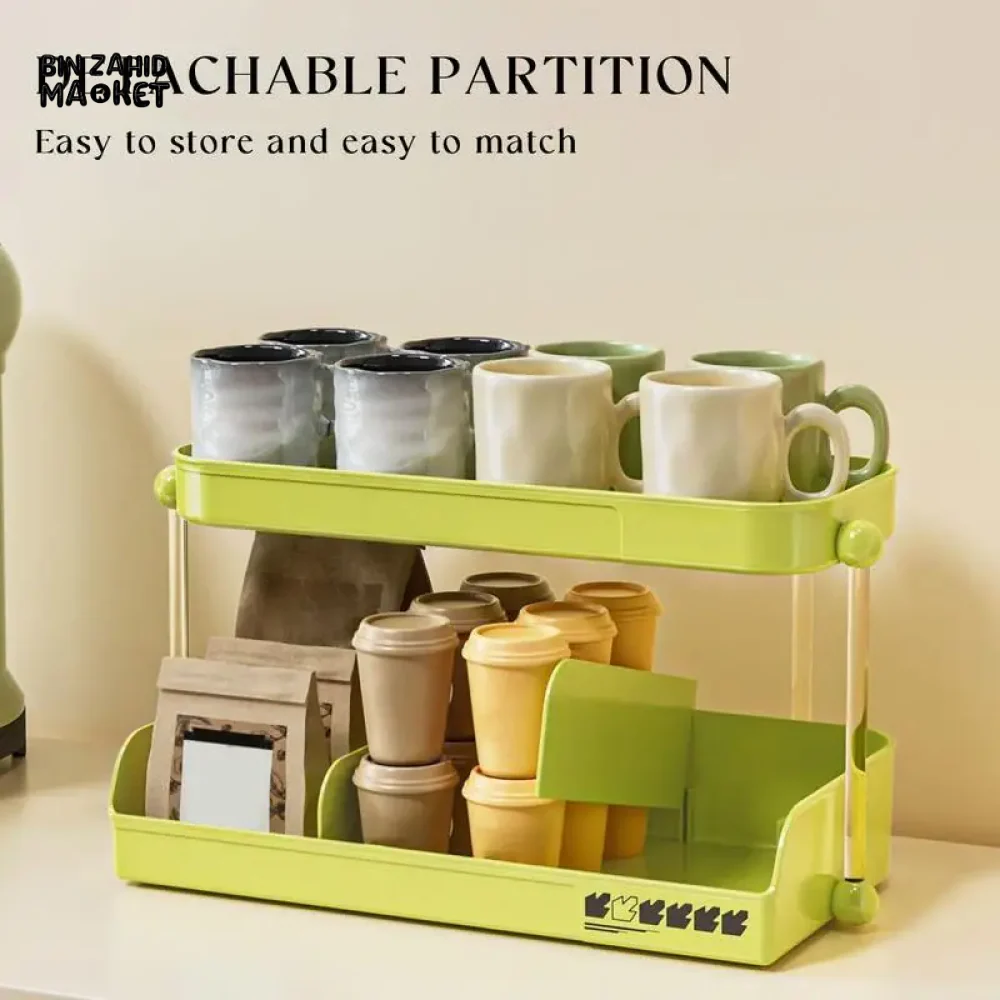 MULTI-LAYER TEA & MUG STORAGE RACK COUNTERTOP ORGANIZER & SPACE-SAVING TEA BAG HOLDER FOR KITCHEN OFFICE & COFFEE BAR - Image 5