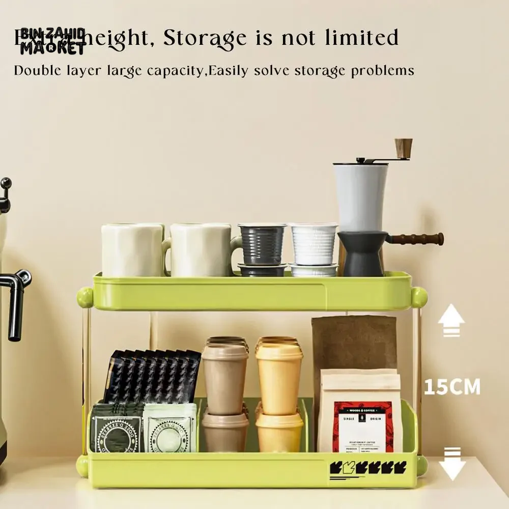 MULTI-LAYER TEA & MUG STORAGE RACK COUNTERTOP ORGANIZER & SPACE-SAVING TEA BAG HOLDER FOR KITCHEN OFFICE & COFFEE BAR - Image 9