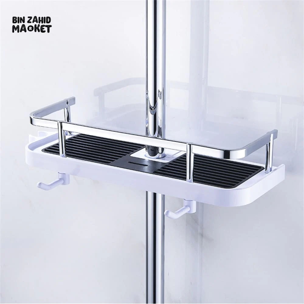 MULTIFUNCTION BATHROOM ORGANIZER LIFTING ROD SOAP HOLDER SHOWER SHELF STORAGE RACK - Image 2